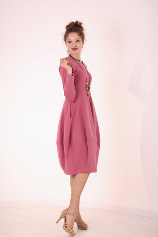 Rochie casual din bumbac uni