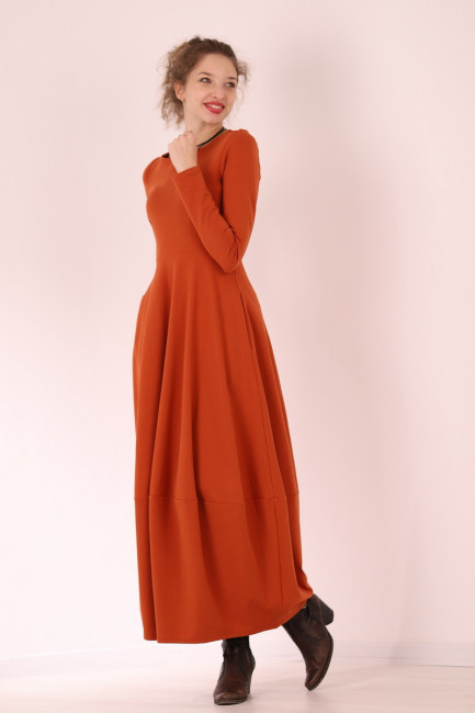 Rochie Melinda caramiziu deschis