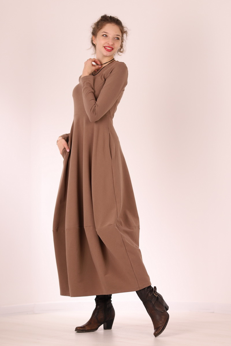 Rochie lunga  tip lalea, din bumbac