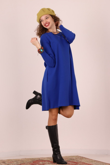 Rochie Bianca albastru electric