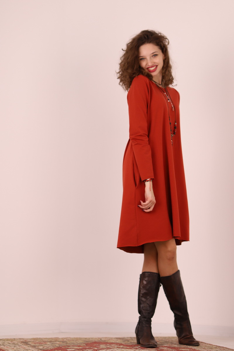 Rochie lunga  tip lalea, din bumbac