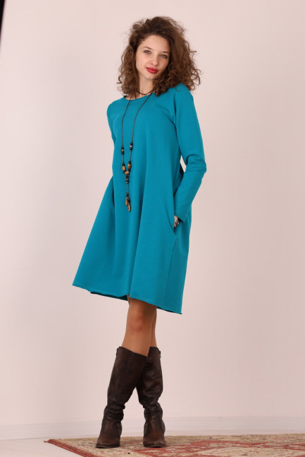 Rochie Bianca turcoaz