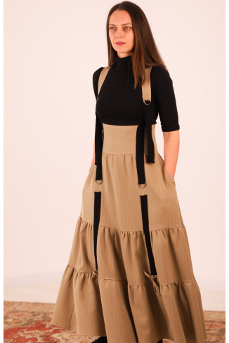 Fusta cu volane si bretele