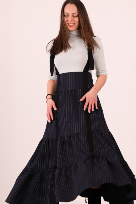 Fusta cu volane si bretele