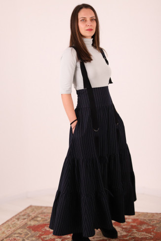 Fusta cu volane si bretele