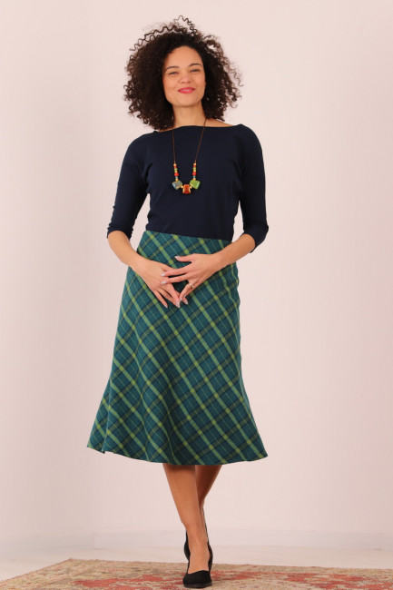 Joa Shop - cumpara online: Fusta casual pe bie, fusta midi de stofa