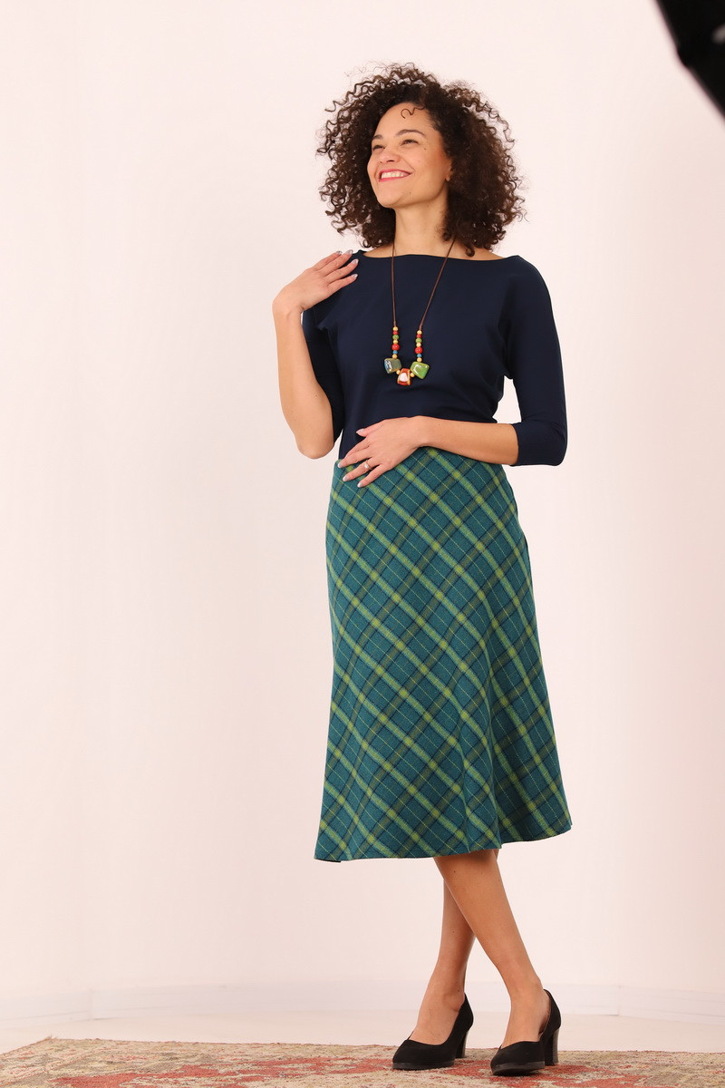 Joa Shop - cumpara online: Fusta casual pe bie, fusta midi de stofa