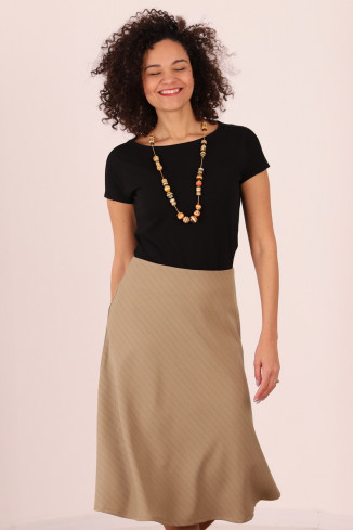 Joa Shop - cumpara online: Fusta casual pe bie, fusta midi de stofa