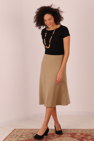 Joa Shop - cumpara online: Fusta casual pe bie, fusta midi de stofa