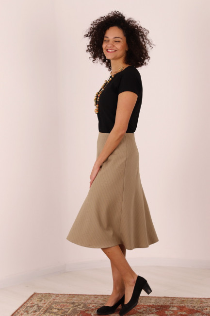 Joa Shop - cumpara online: Fusta casual pe bie, fusta midi de stofa