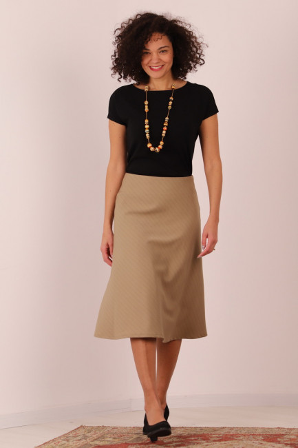 Joa Shop - cumpara online: Fusta casual pe bie, fusta midi de stofa