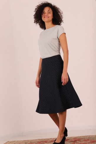 Joa Shop - cumpara online: Fusta casual pe bie, fusta midi de stofa