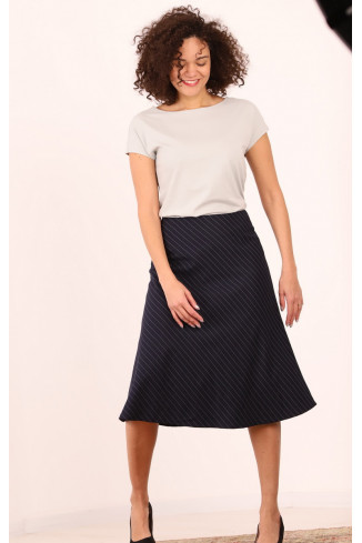 Joa Shop - cumpara online: Fusta casual pe bie, fusta midi de stofa