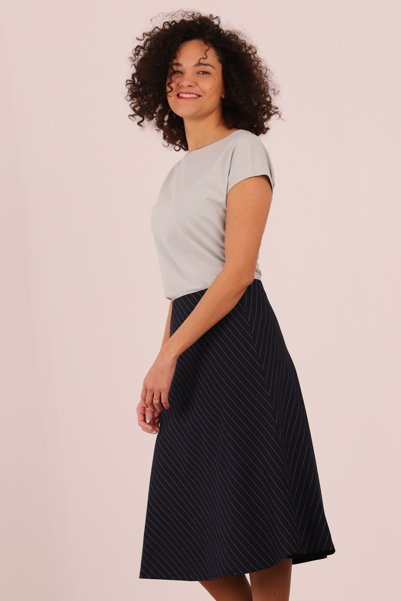 Joa Shop - cumpara online: Fusta casual pe bie, fusta midi de stofa