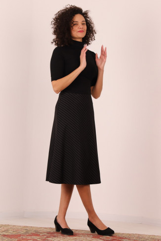 Joa Shop - cumpara online: Fusta casual pe bie, fusta midi de stofa