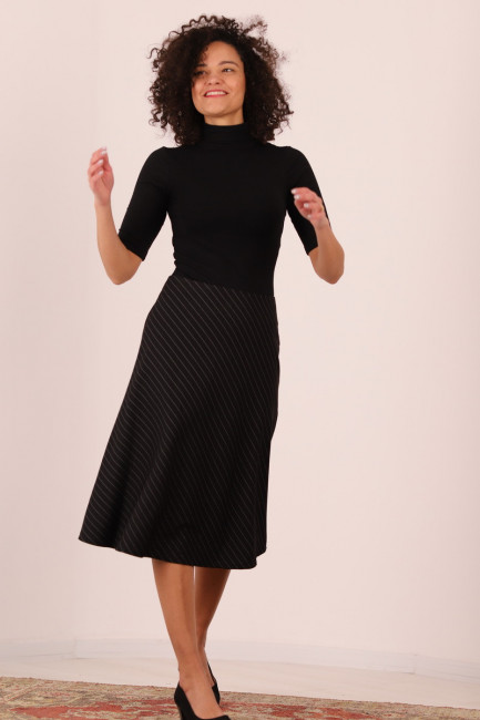 Joa Shop - cumpara online: Fusta casual pe bie, fusta midi de stofa