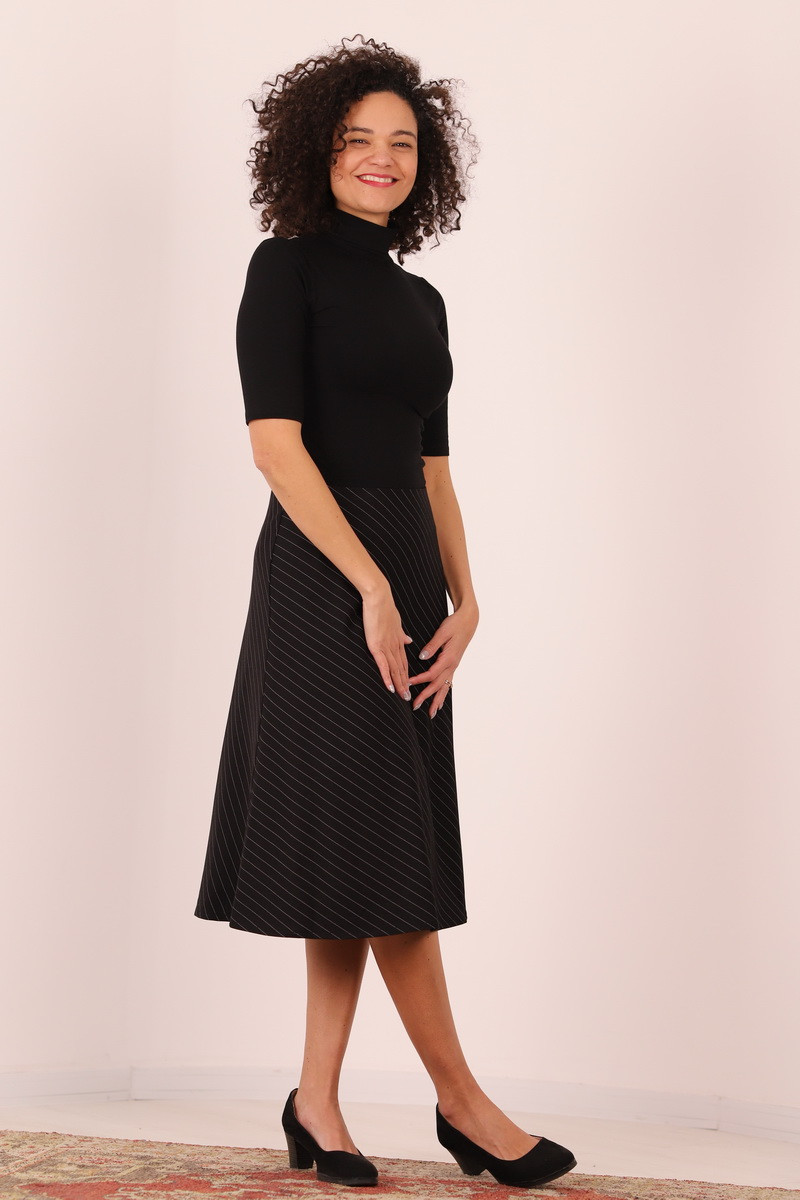 Joa Shop - cumpara online: Fusta casual pe bie, fusta midi de stofa