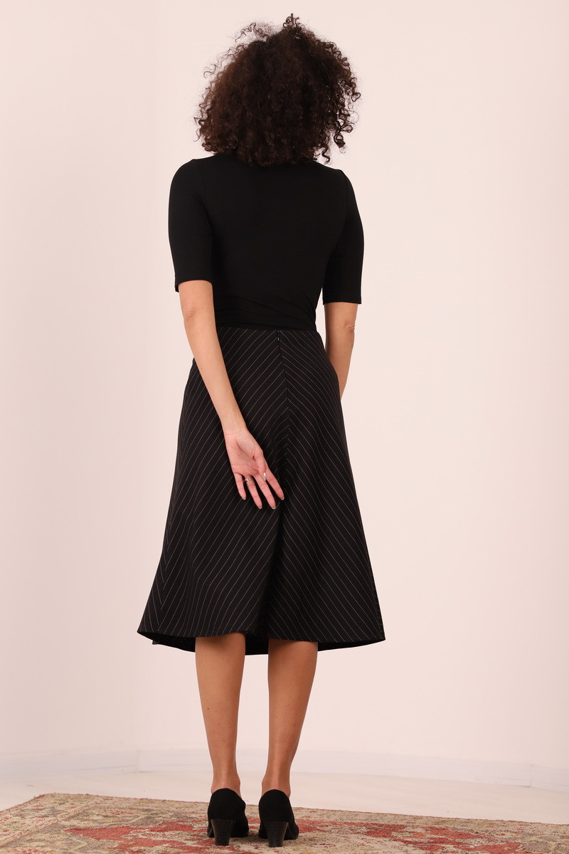 Joa Shop - cumpara online: Fusta casual pe bie, fusta midi de stofa