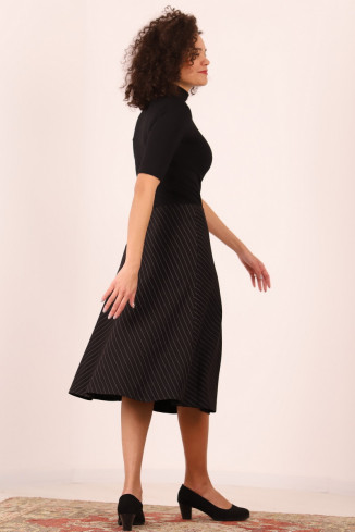 Joa Shop - cumpara online: Fusta casual pe bie, fusta midi de stofa