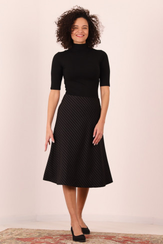 Joa Shop - cumpara online: Fusta casual pe bie, fusta midi de stofa