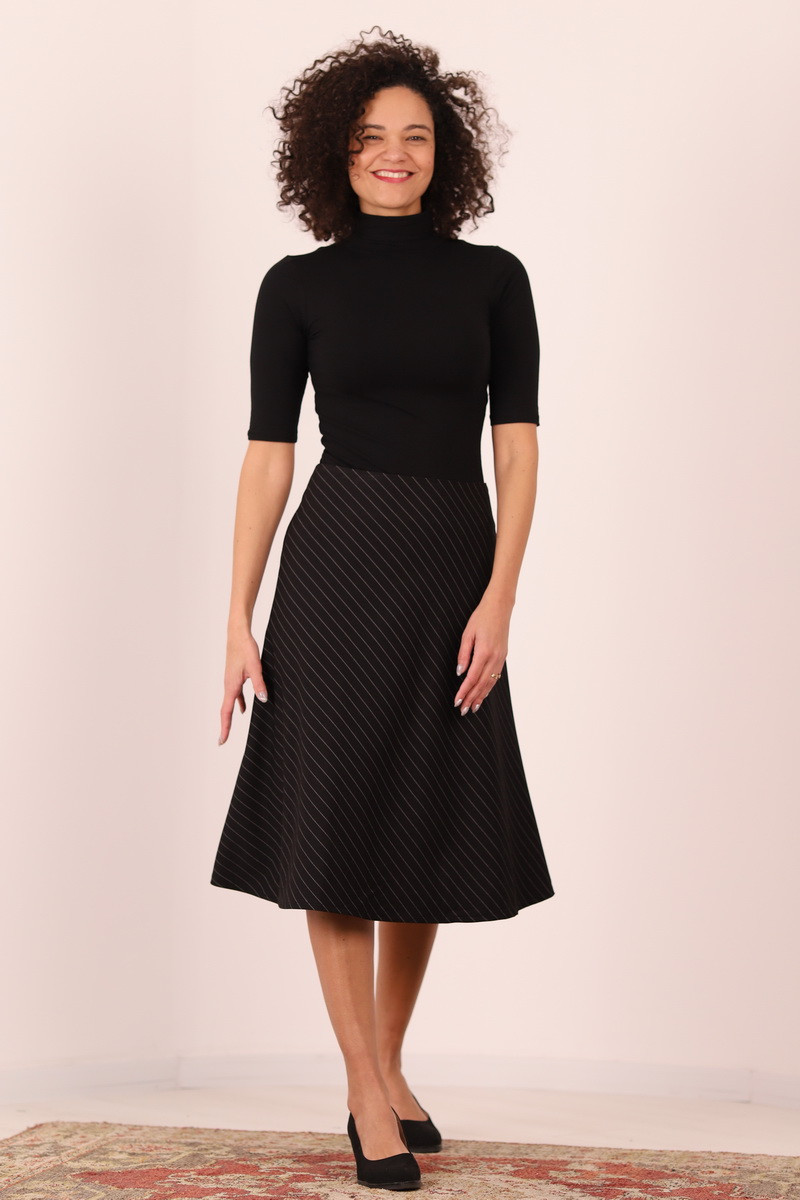 Joa Shop - cumpara online: Fusta casual pe bie, fusta midi de stofa