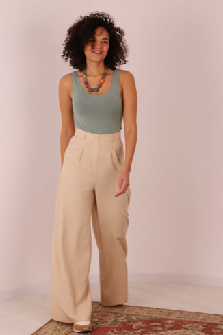 Joa Shop - cumpara online: Pantaloni de vara largi din in