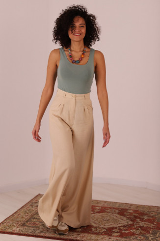 Joa Shop - cumpara online: Pantaloni de vara largi din in