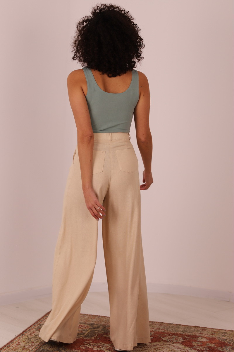 Joa Shop - cumpara online: Pantaloni de vara largi din in