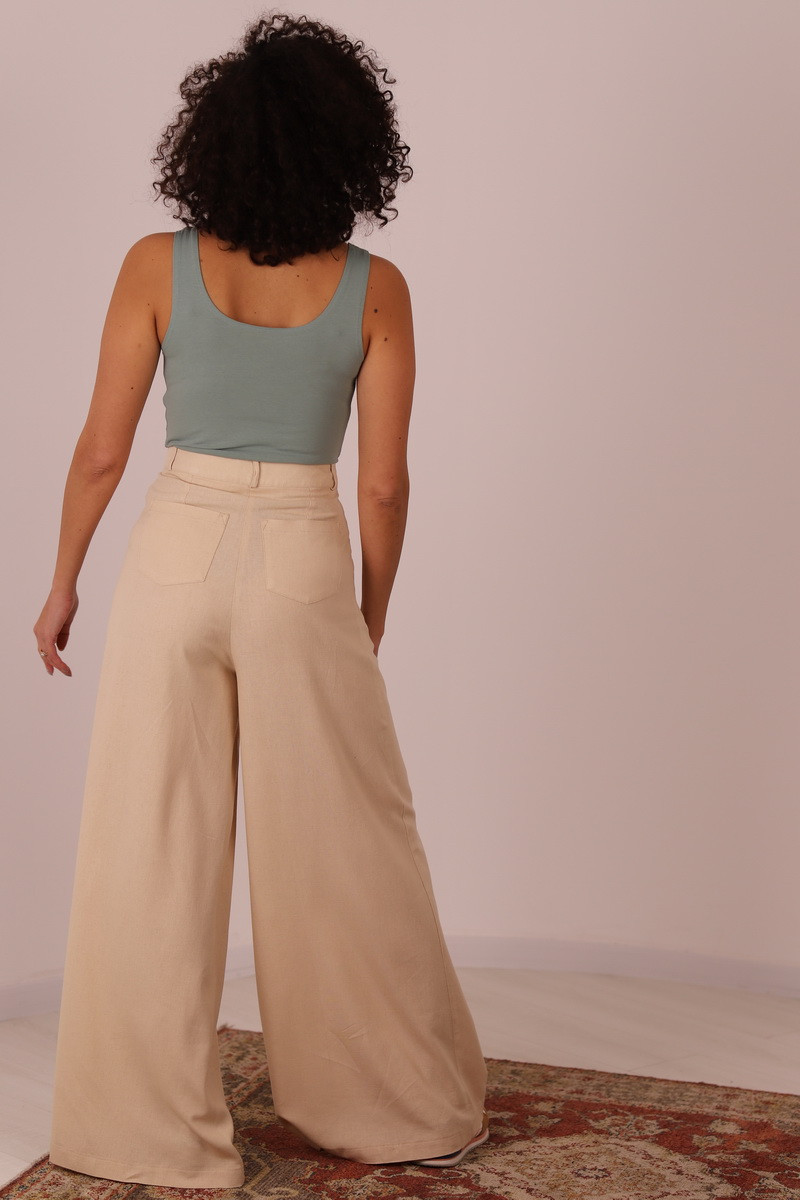 Joa Shop - cumpara online: Pantaloni de vara largi din in