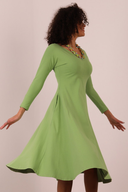Rochie Emilia verde pal