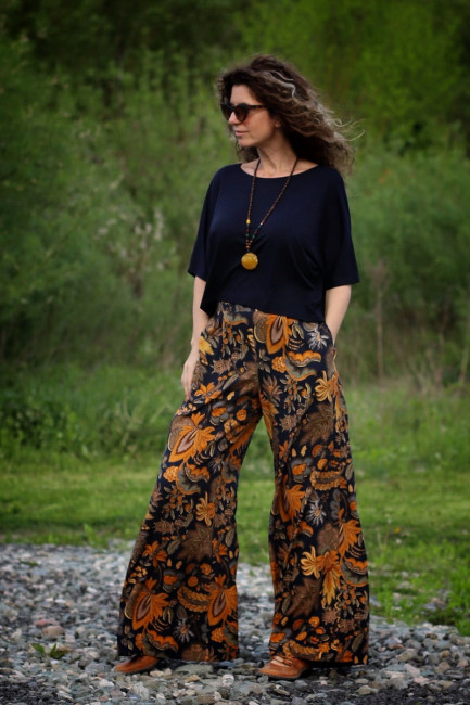 Joa Shop - cumpara online: Pantaloni de vara largi , cu imprimeu