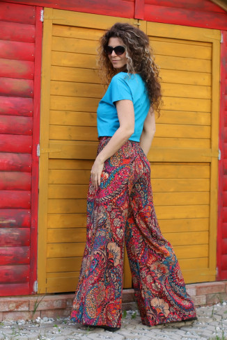 Joa Shop - cumpara online: Pantaloni de vara largi , cu imprimeu
