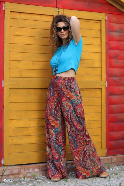 Joa Shop - cumpara online: Pantaloni de vara largi , cu imprimeu