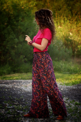 Joa Shop - cumpara online: Pantaloni de vara largi , cu imprimeu