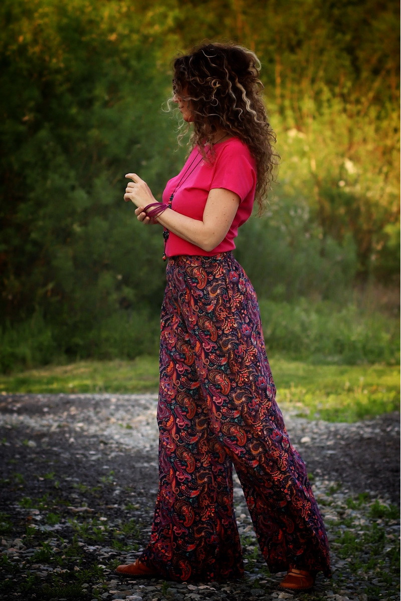 Joa Shop - cumpara online: Pantaloni de vara largi , cu imprimeu