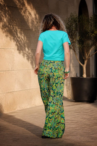 Joa Shop - cumpara online: Pantaloni de vara largi , cu imprimeu