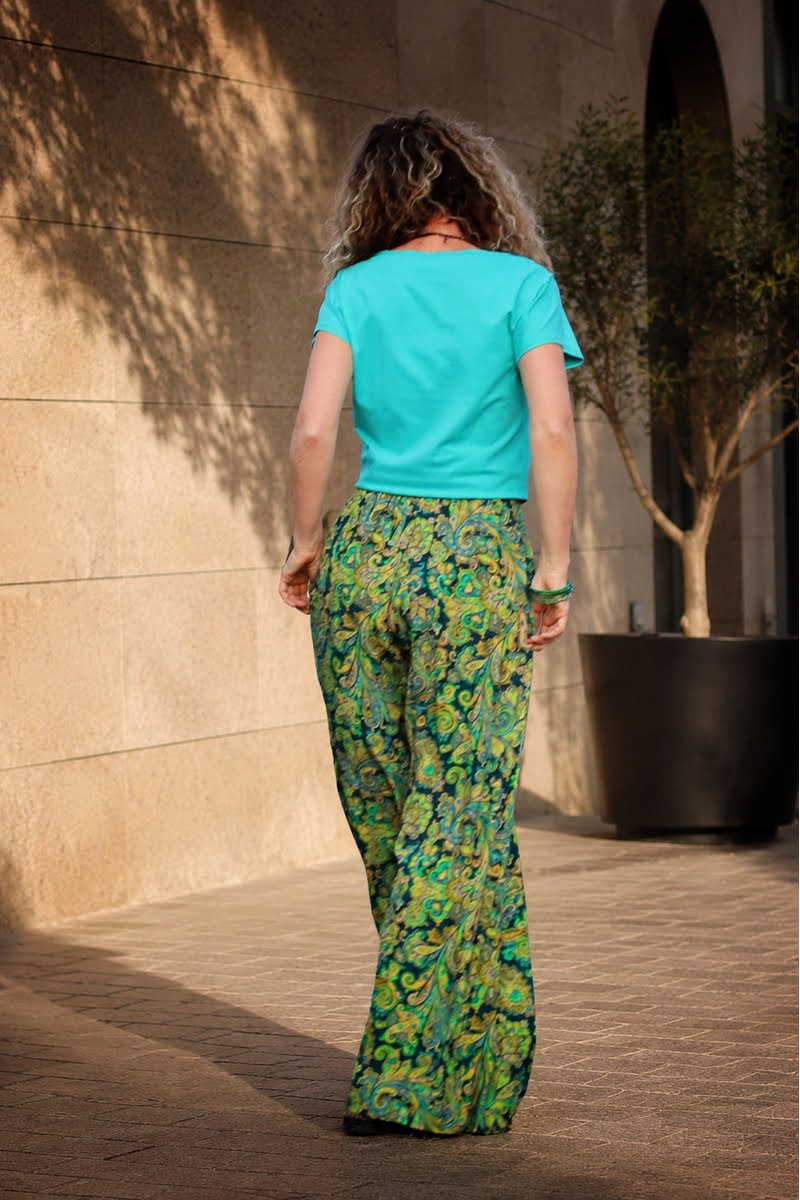 Joa Shop - cumpara online: Pantaloni de vara largi , cu imprimeu