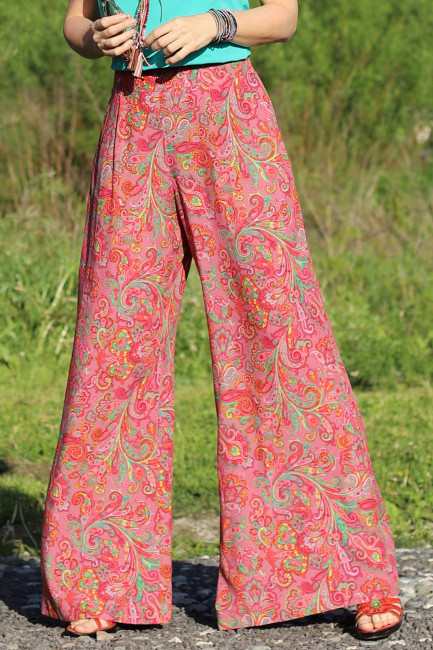 Joa Shop - cumpara online: Pantaloni de vara largi , cu imprimeu