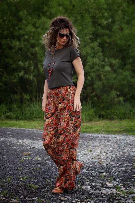 Joa Shop - cumpara online: Pantaloni de vara largi , cu imprimeu