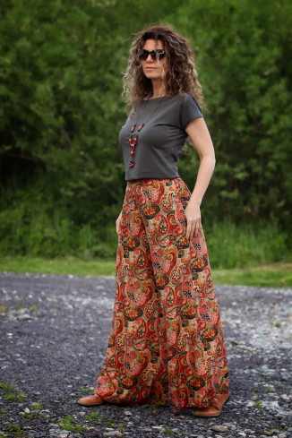 Joa Shop - cumpara online: Pantaloni de vara largi , cu imprimeu