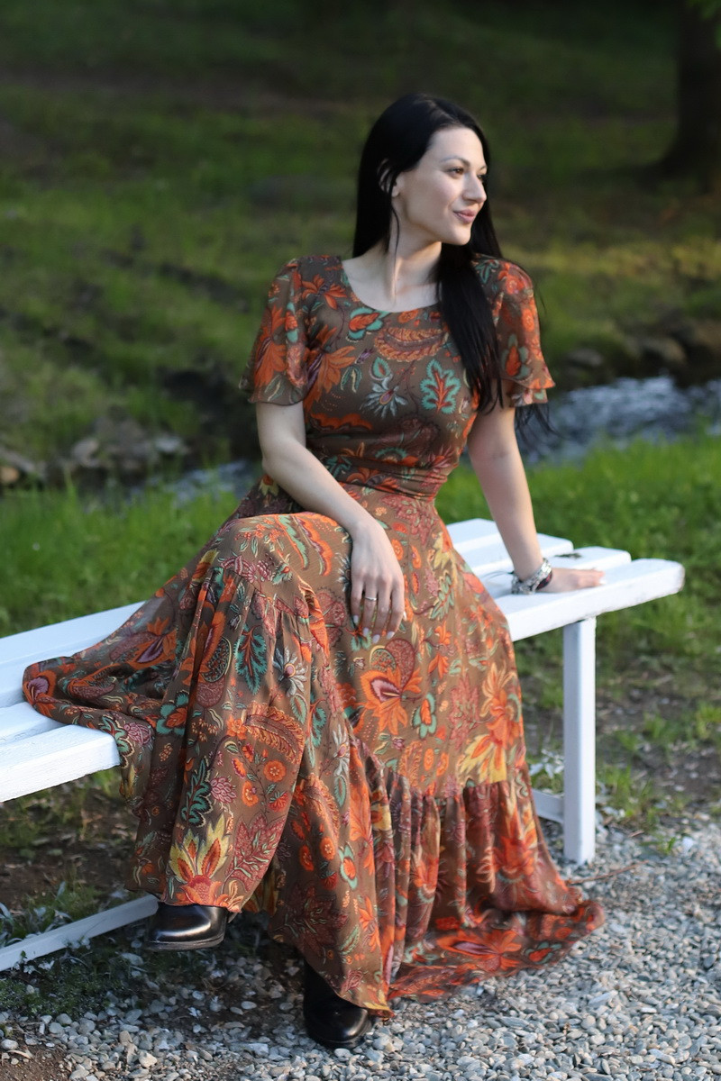 Rochie boho chic, rochie lunga din voal