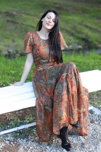 Rochie boho chic, rochie lunga din voal