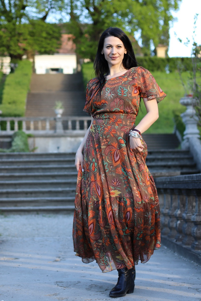 Rochie boho chic, rochie lunga din voal