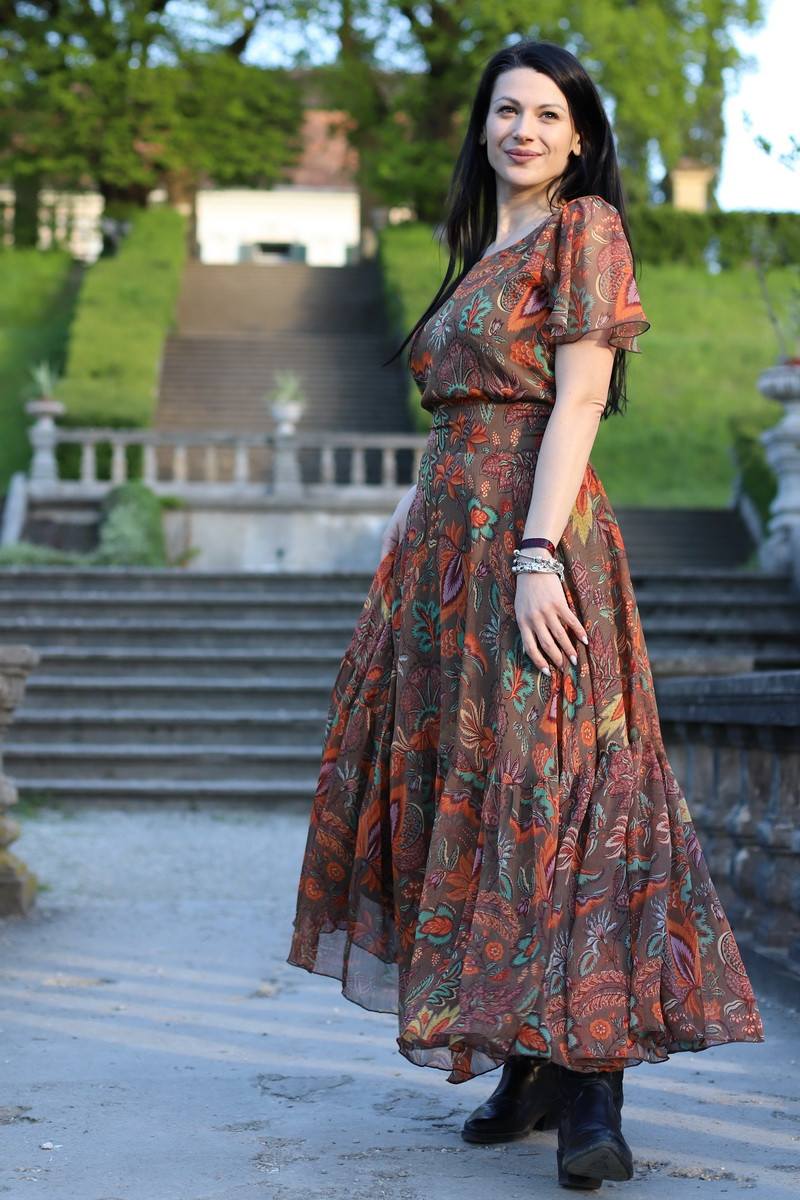 Rochie boho chic, rochie lunga din voal