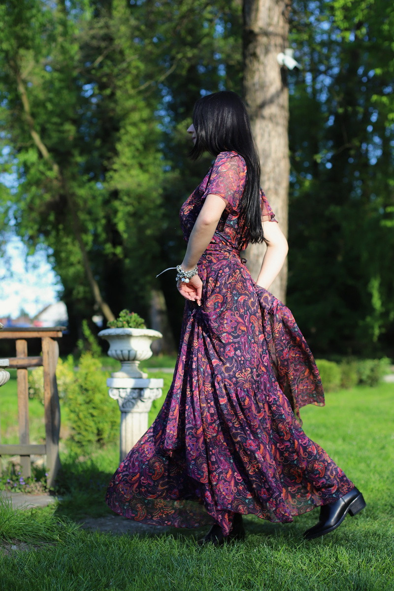 Rochie boho chic, rochie lunga din voal