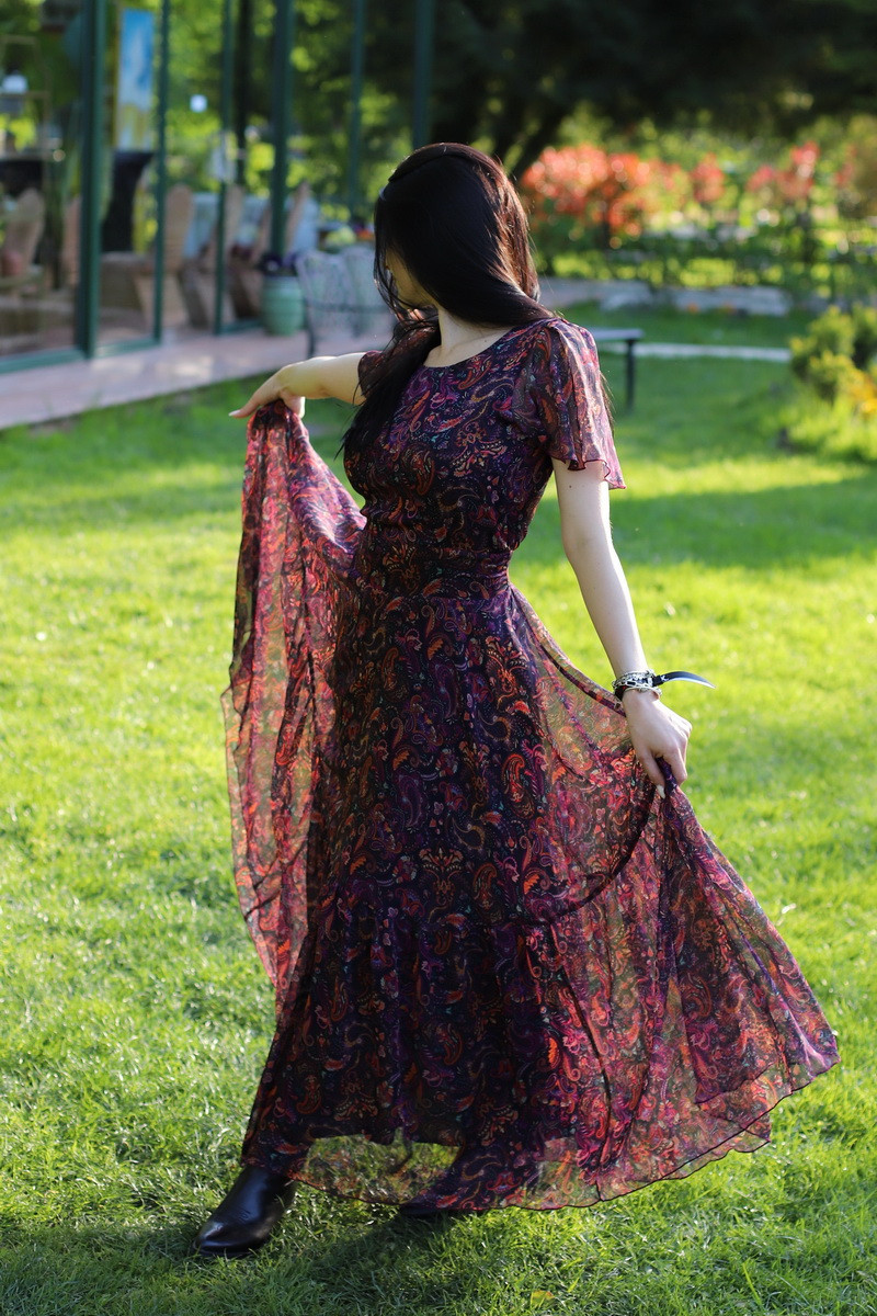 Rochie boho chic, rochie lunga din voal