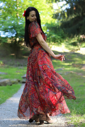 Rochie boho chic, rochie lunga din voal