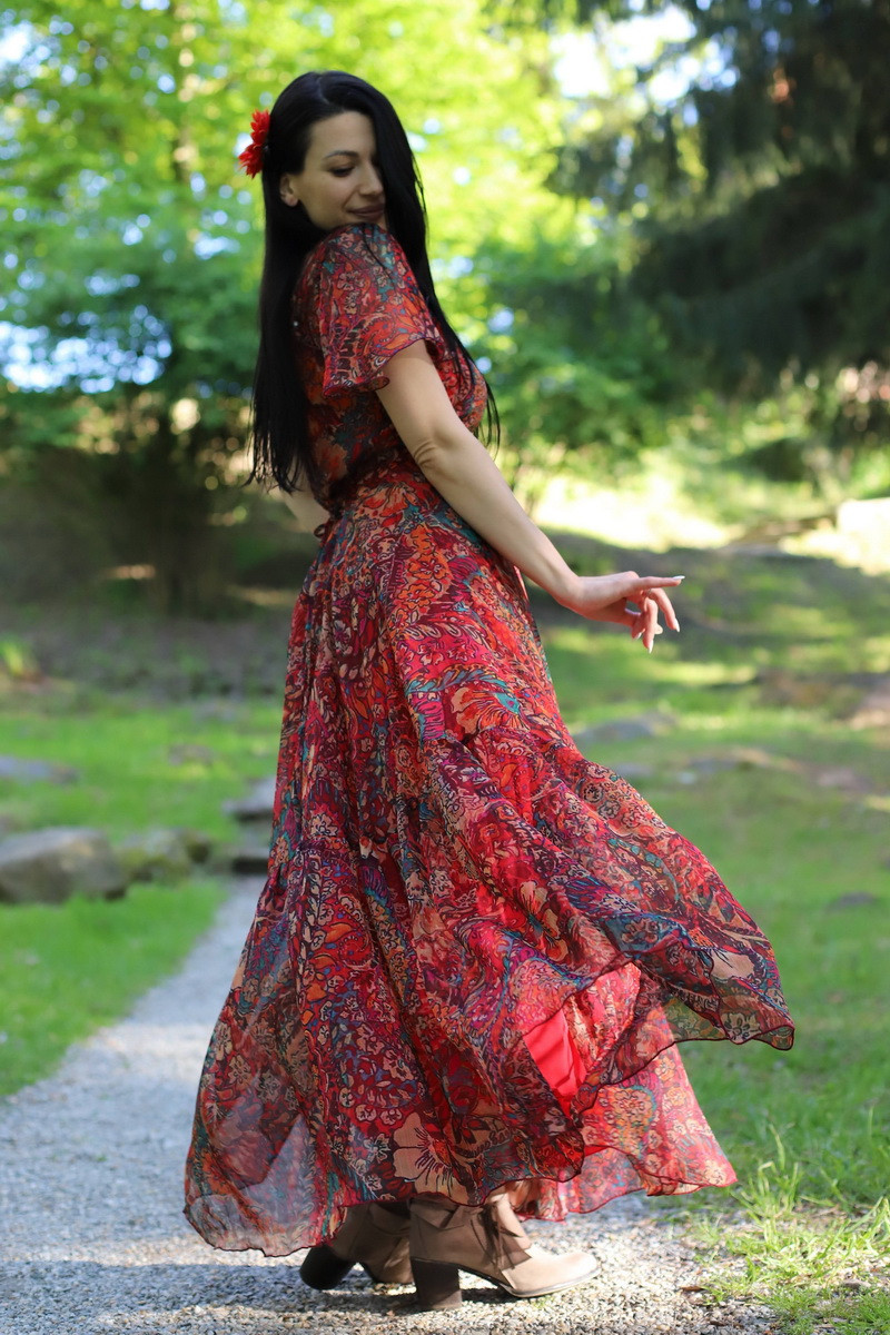 Rochie boho chic, rochie lunga din voal