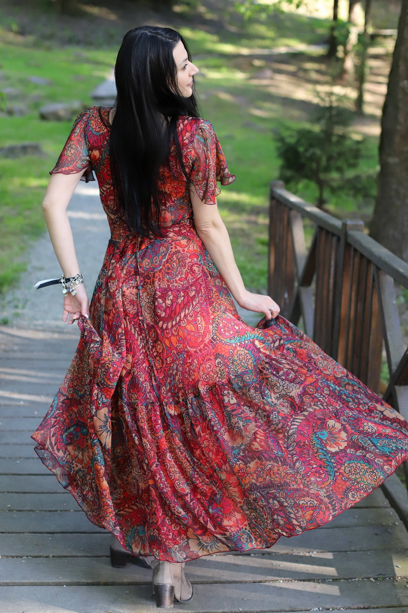 Rochie boho chic, rochie lunga din voal