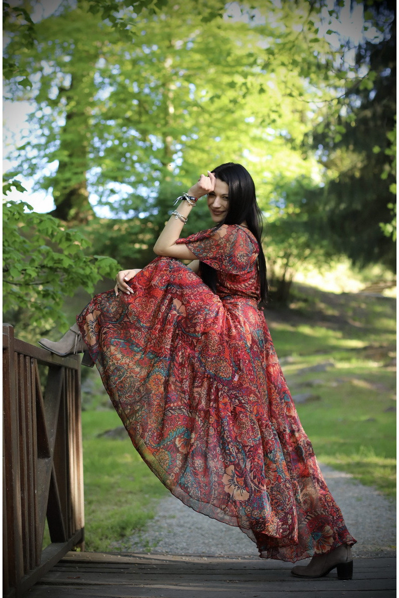Rochie boho chic, rochie lunga din voal